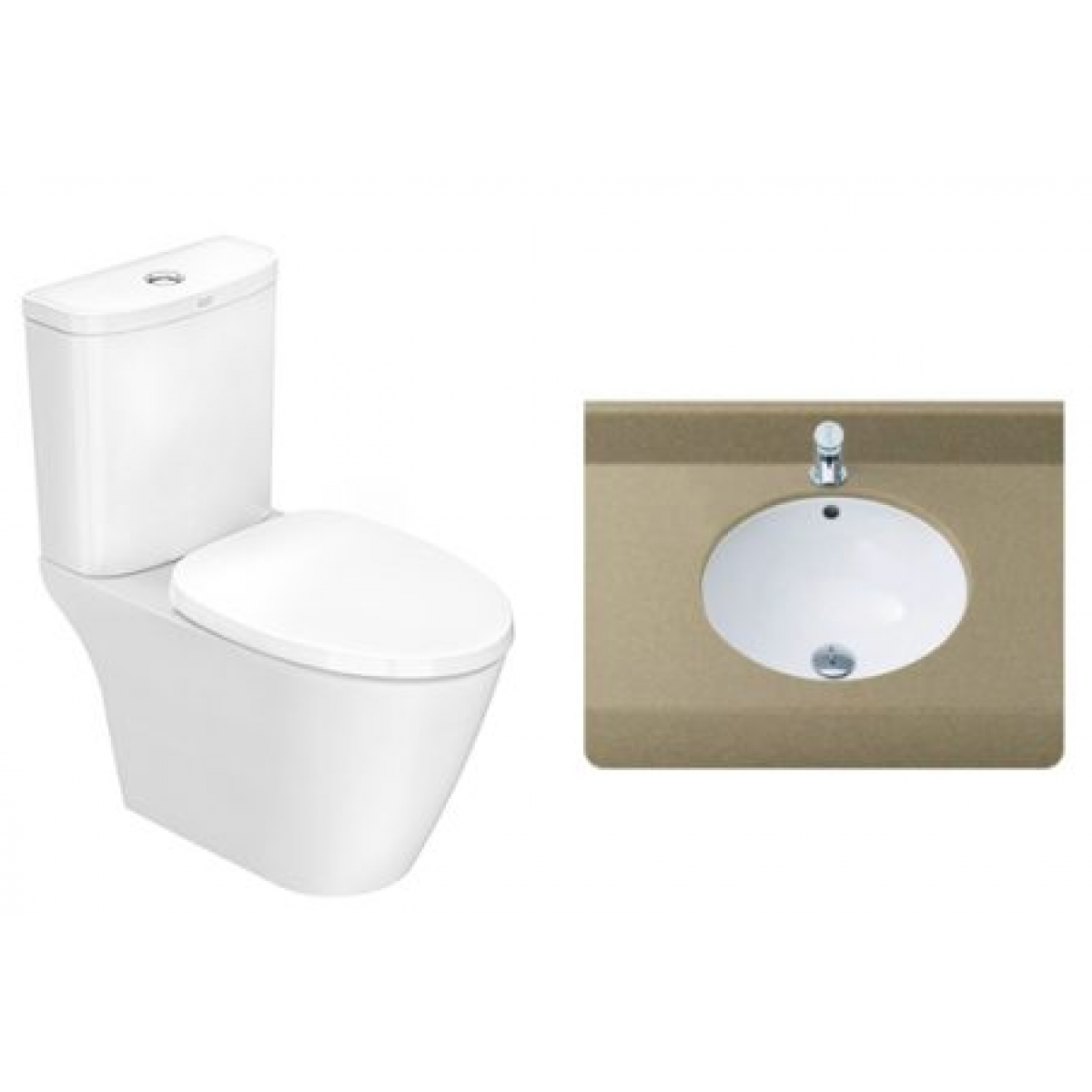 Inax Compact Codie 自由咀座廁連橢圓檯底面盆套裝 (IN2407HKB1-WT-0 + YL-2260/BW1)