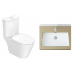Inax Compact Codie 自由咀座廁連水箱及緩降廁板 配 檯底面盆 (IN2407HKB1-WT-0 + YL-2250/BW1) (不包含風琴喉)