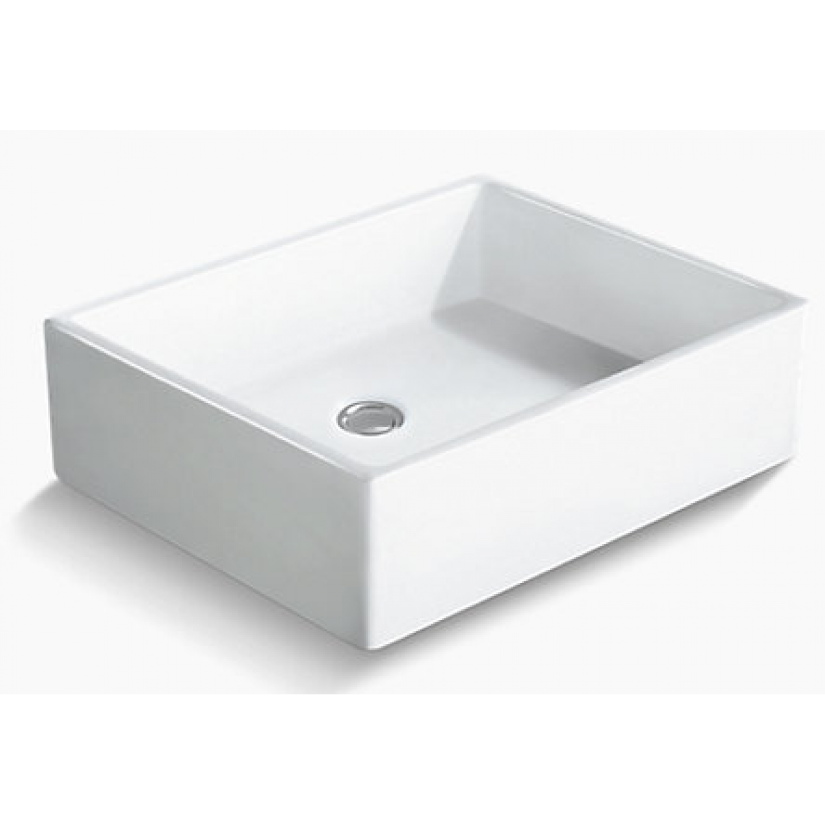 Kohler K-19897T-0 DELTA 長方形檯上式面盆：超薄設計，耐火土材質，適用多種浴室風格