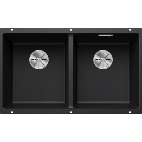Blanco Subline 350/350-U 廚房台下雙星盆 (黑色/隱形溢水口)