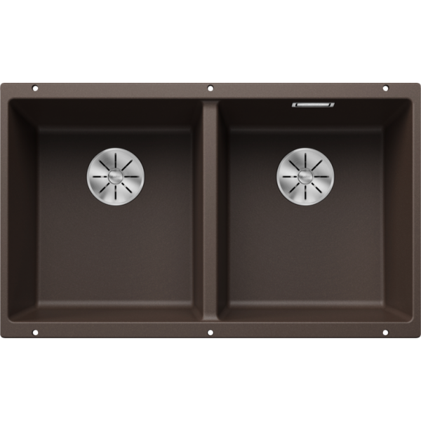 Blanco Subline 350/350-U 廚房台下雙星盆 (咖啡色/隱形溢水口)