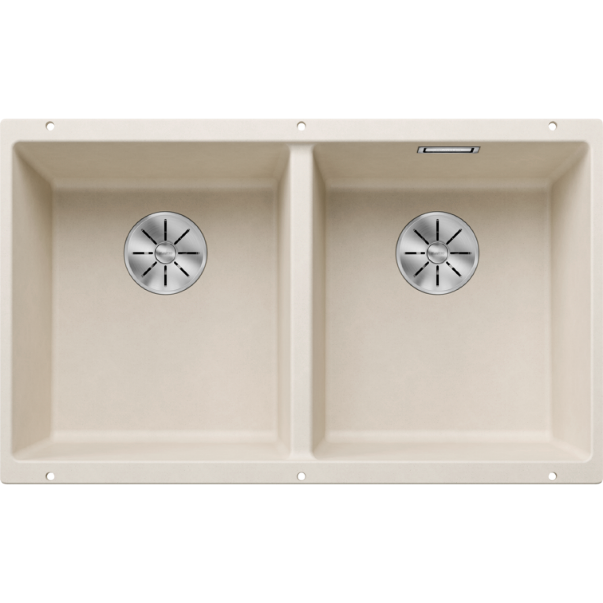 Blanco Subline 350/350-U 廚房台下雙星盆 (米雅白色/隱形溢水口)