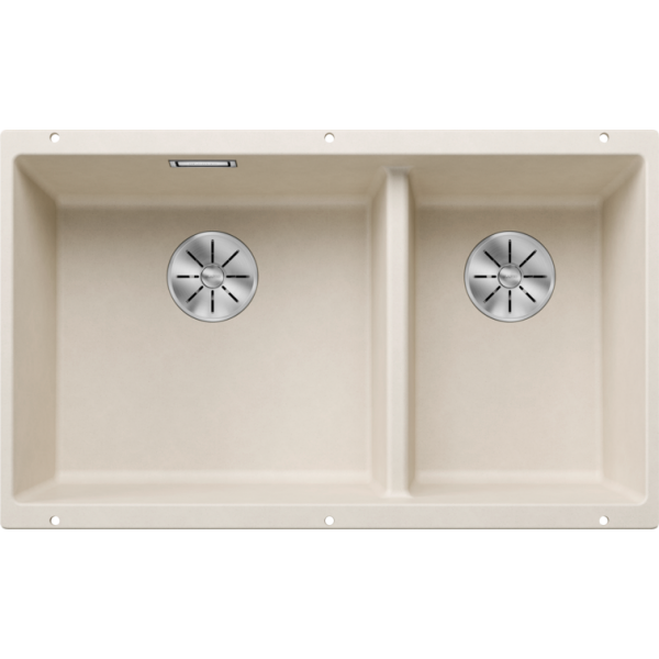 Blanco Subline 430/270-U 廚房台下雙星盆 (米雅白色/一體式安裝/隱形溢水口)