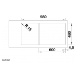 Blanco 527618 Adira XL 6 S 花崗岩廚房昇盤 (瀝青色)