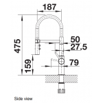 Blanco 527731 Catris-S Flexo 拉出式水龍頭 (緞紋暗鋼)