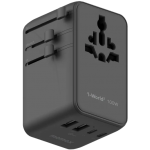 Momax UA23UKD 1-WORLD² 100W 雙 AC 四 USB GaN 全球轉換 插座  (黑色)