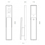 Moorgen T5+系列 Swarovski 黑色水晶按鈕 貓眼智能電子門鎖 (雲母黑/深啡色把手)
