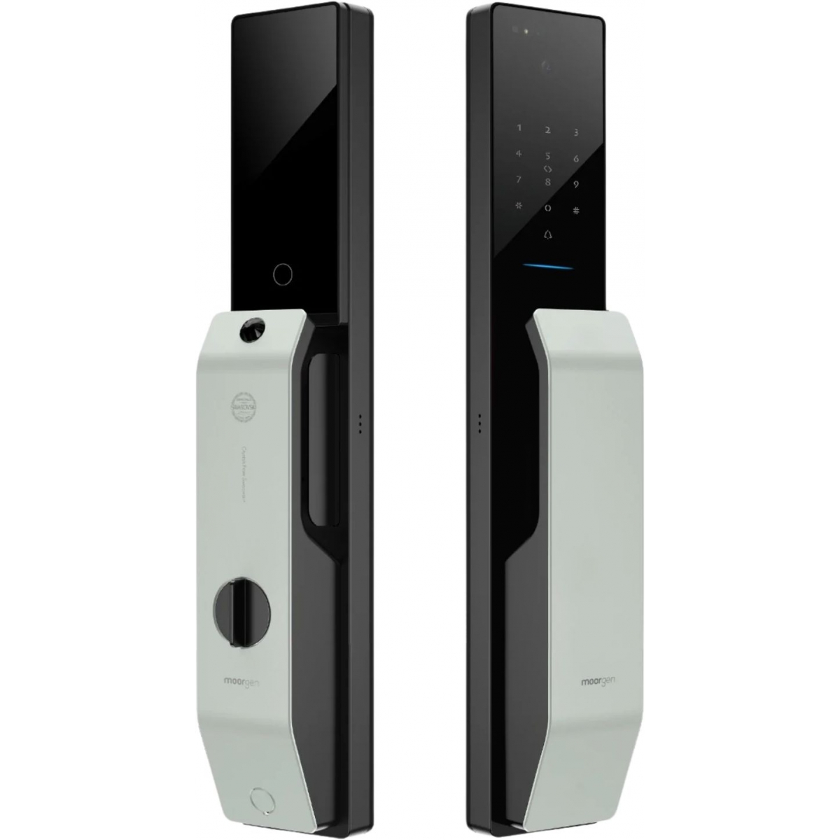 Moorgen T9系列 Swarovski 水晶按鈕 貓眼智能電子門鎖 (暖白)