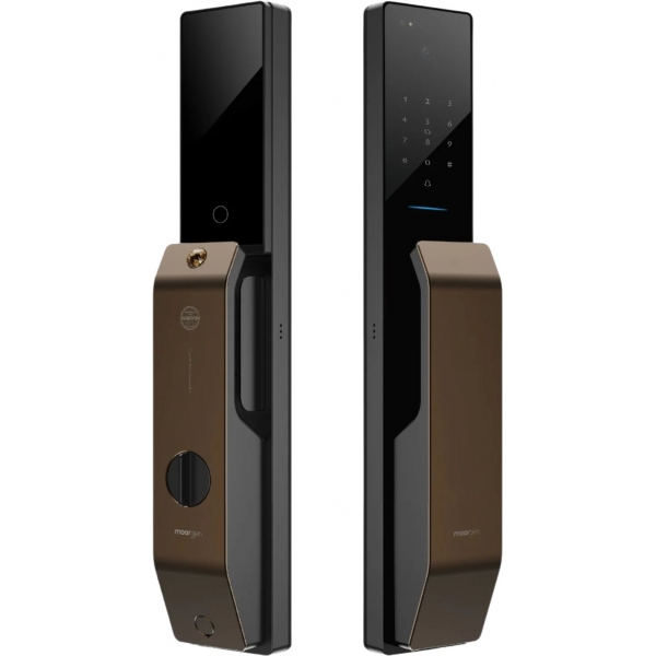 Moorgen T9系列 Swarovski 水晶按鈕 貓眼智能電子門鎖 (香檳金)