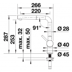 Blanco 527733 Linus-S 廚盆水龍頭 (PVD Satin Dark Steel)