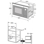 Cristal 尼斯 C20L-800B 20L嵌入式微波燒烤爐：800W微波，1000W燒烤