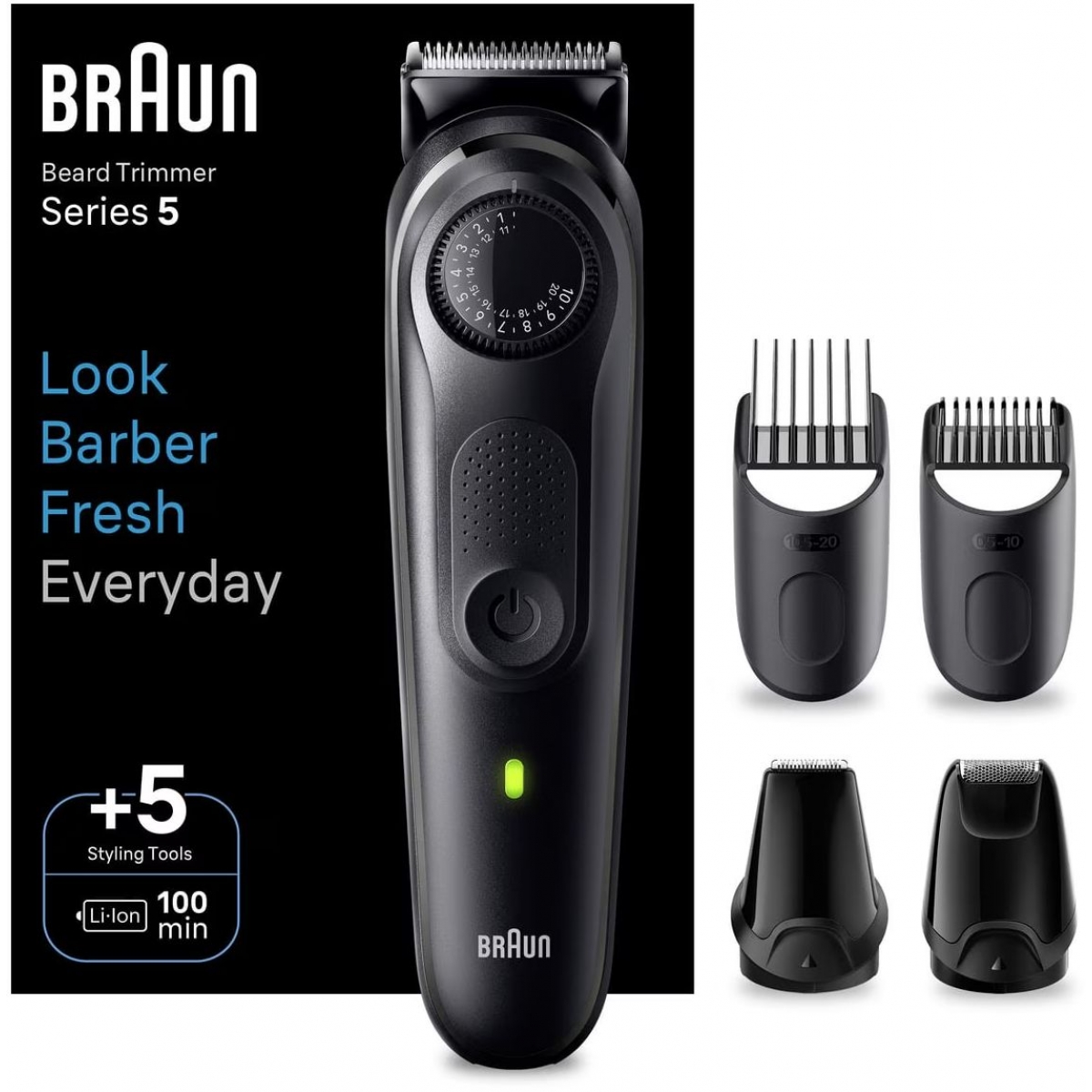 Braun 百靈 BT5430 鬍鬚修剪器 | 40種長度設定 | AutoSense技術 | 全機水洗