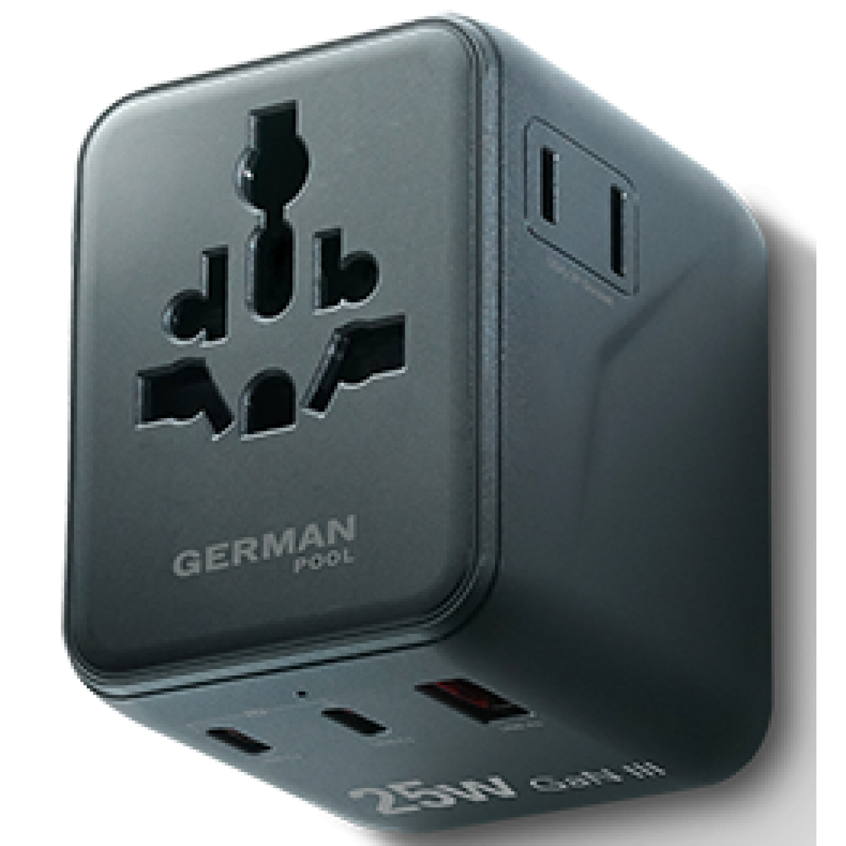 German Pool UTA-PD25W 25W MINI GaN III 旅行充電插座 (黑色) | 多國通用