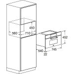 Fulgor FCLSO 7510 TEM BK 45厘米嵌入式蒸焗爐: 34公升、11種功能、AirFry氣炸、Cool Touch門
