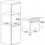 Fulgor FCOS 6215 TEM X 60厘米嵌入式焗爐: 65公升、15種功能、Creactive Extended系統、TFT顯示器