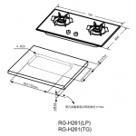 Rasonic 樂信 RG-H261-TG 雙頭嵌入式煤氣煮食爐 (1級能源標籤/4.5kW特強火力)