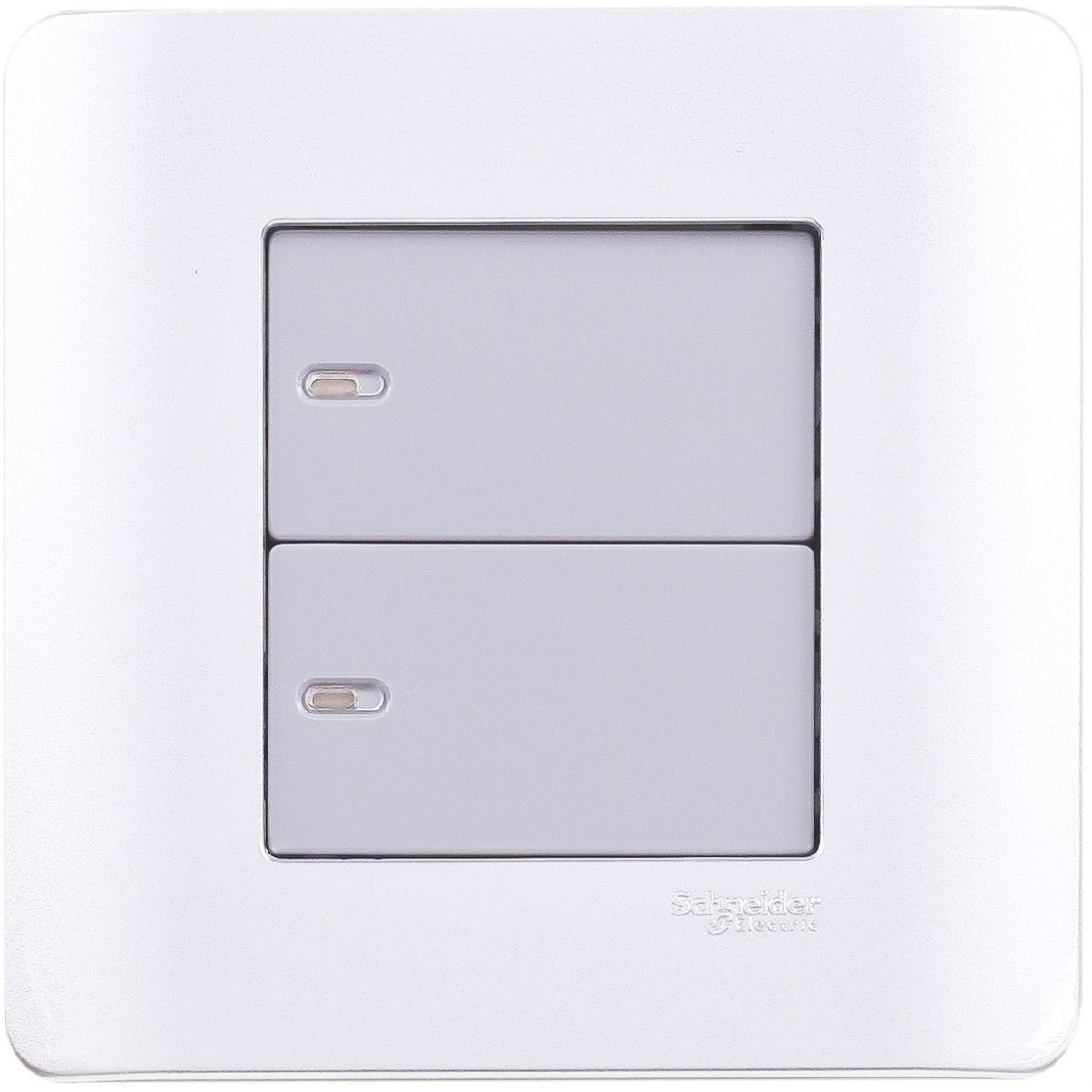 Schneider Electric ZENcelo 16AX 兩位單控開關掣連開關指示 (銀灰)