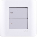 Schneider Electric 施耐德電氣 E8432_1_SA_G2 ZENcelo 16AX兩位單控開關掣連開關指示 (銀灰)