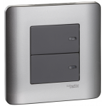 Schneider Electric 施耐德電氣 E8432/2 SA ZENcelo 16AX 兩位雙控平觸開關掣 (銀灰)