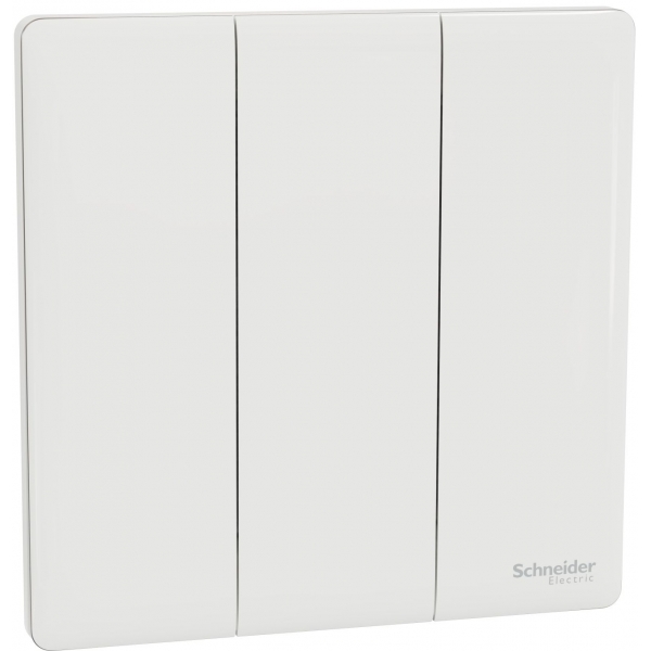 Schneider Electric Unica X 16AX 三位單控開關掣 (皎月白)