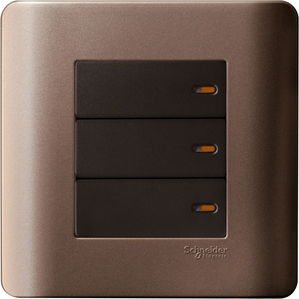 Schneider Electric ZENcelo 16AX 三位單控平觸開關掣連開關指示 (銀銅)