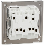 Schneider Electric Unica X 16AX四位單控開關掣 (曜石黑)