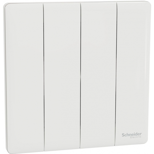 Schneider Electric Unica X 16AX四位單控開關掣 (皎月白)