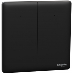 Schneider Electric 施耐德電氣 NUX32_1N_JB Unica X 16AX 兩位單控開關掣連LED指示燈 (曜石黑)