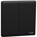 Schneider Electric 施耐德電氣 NUX32_2N_JB Unica X 16AX 兩位雙控開關掣連LED指示燈 (曜石黑)