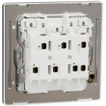 Schneider Electric Unica X NUX33_1N_JB 16AX 三位單控開關掣連LED指示燈 (曜石黑)