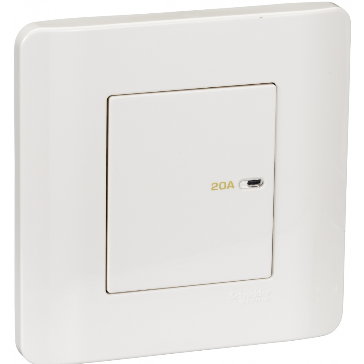 Schneider Electric ZENcelo E8431D20 WE 20A 單位平觸雙極開關掣 (凝白)