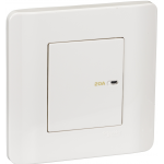 Schneider Electric 施耐德電氣 E8431D20 WE ZENcelo 20A 單位平觸雙極開關掣連指示燈 (凝白)