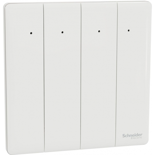 Schneider Electric Unica X NUX34_2N_PW 16AX 四位雙控開關掣連LED指示燈 (皎月白)