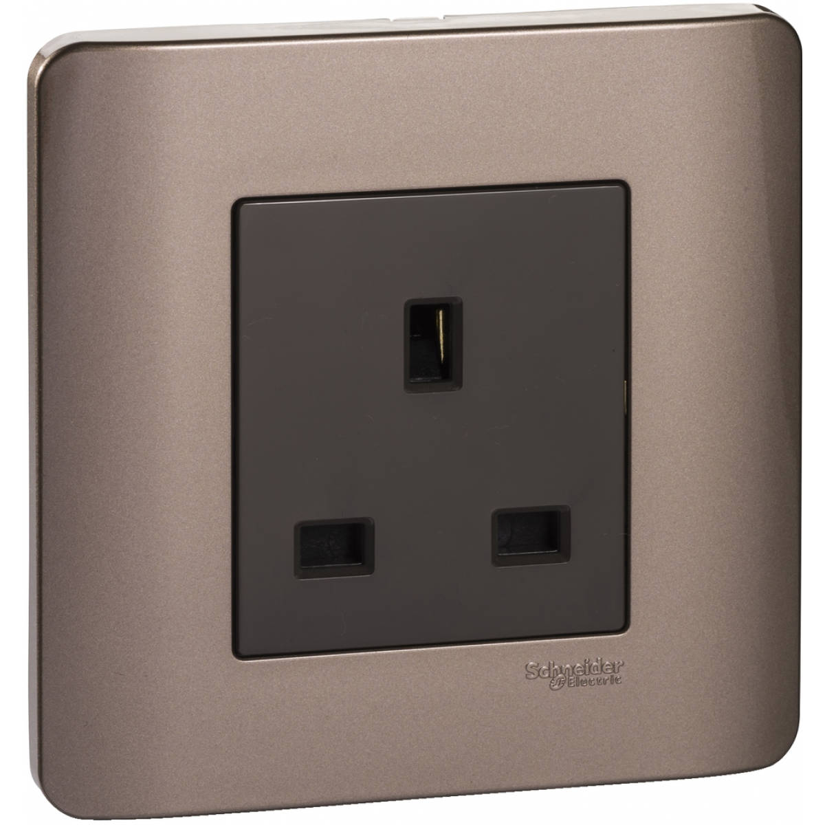 Schneider Electric Zencelo E84426 SZ 13A 單位連保護門插座 (銀銅)