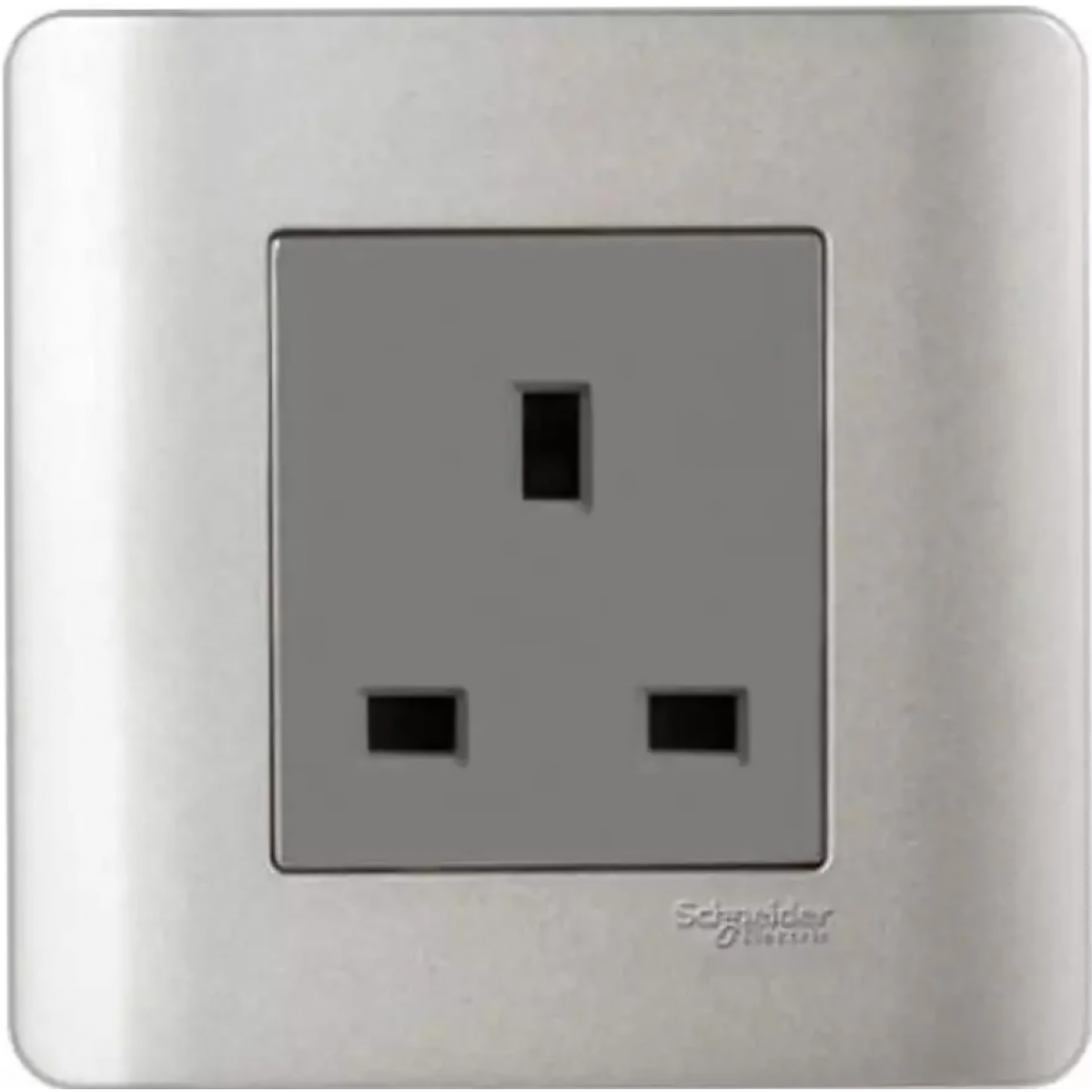 Schneider Electric Zencelo E84426 SA 13A 單位連保護門插座 (銀灰)