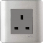 Schneider Electric 施耐德電氣 E84426 SA Zencelo 13A 單位連保護門插座 (銀灰)