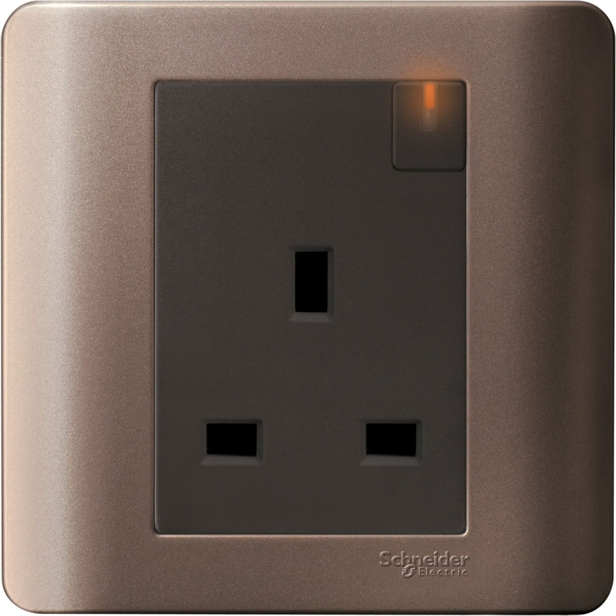 Schneider Electric ZENcelo E8415N_SZ 13A 單位保護門有掣插座 (銀銅)