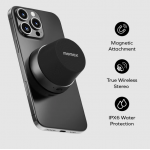 Momax 1-Vibe Go BS6GSD 磁吸無線音箱套裝 (黑色): IPX6防水、TWS立體聲、86g輕巧