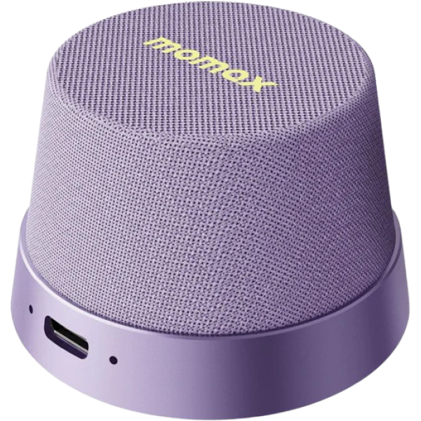 Momax 1-Vibe Go BS6HKU 磁吸無線音箱 (紫色): IPX6防水、TWS立體聲、86g輕巧