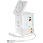 XPower RN105 Qi2 6輸出 105W GaN 雙無線快充 + 雙內置伸縮線塔式充電器 (白色)