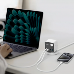 Momax 1-Charge Work Flow US20UKW 3插座電源盒（附USB）：30W GaN晶片、7合1充電、多重保護