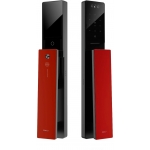 Moorgen 摩根 T5+系列 Swarovski 黑色水晶按鈕 貓眼智能電子門鎖 (把手面板: 雲母黑 (原裝) + 法拉利紅 (自選)