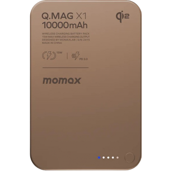 Momax Q.Mag X1 IP136Q2L2 Qi2超薄磁吸流動電源 (10000mAh): 15W無線充電、PD20W、Qi2認證