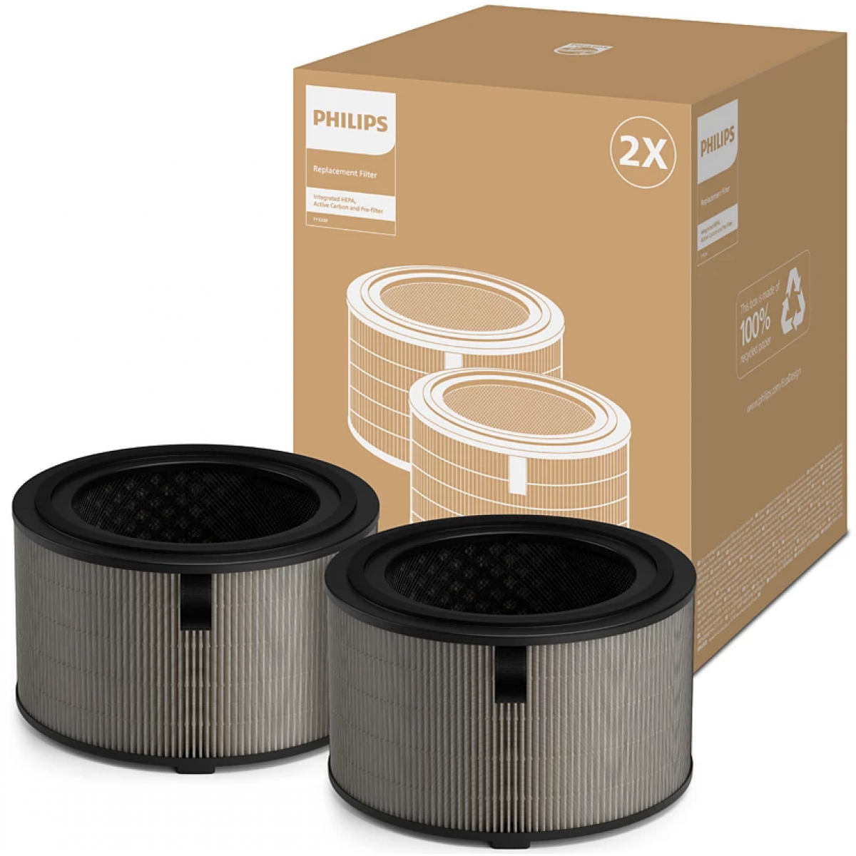 Philips FY3200/30空氣清新機替換濾網 | 3層HEPA NanoProtect過濾 | 適用3200系列