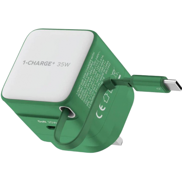 Momax 1-CHARGE+ UM72UKG 35W GaN充電器 | 可伸縮USB-C線 | 智能安全保護