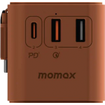 Momax 1-World+ UA18UKL2 70W GaN旅行插座 | 內置伸縮USB-C線 | 4個USB