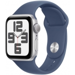 Apple Watch SE GPS 40mm (銀色鋁金屬錶殼 / 丹寧色運動錶帶 S/M)