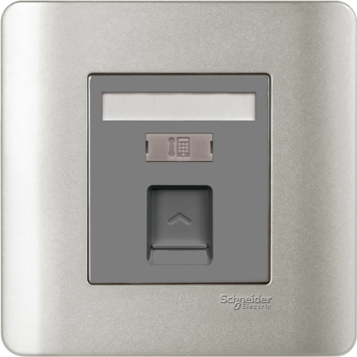 Schneider Electric ZENcelo E8431RJS4 SA 單位RJ11電話插座 (銀灰) | Keystone面板