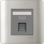 Schneider Electric 施耐德電氣 E8431RJS4 SA Zencelo 單位RJ11電話插座 (Keystone面板/備防塵活門) (銀灰)