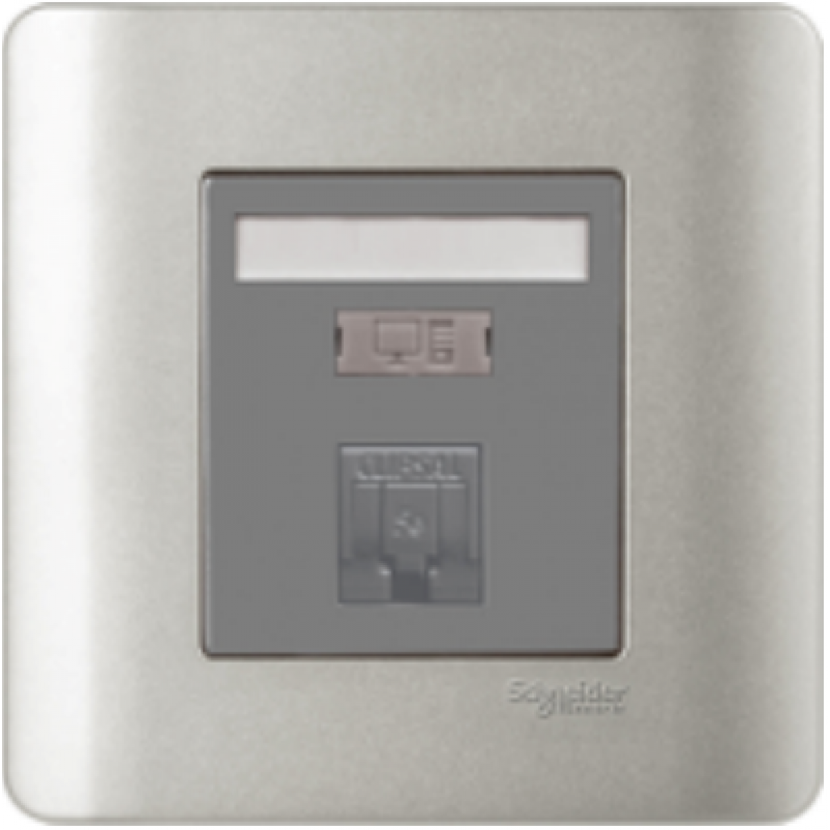 Schneider Electric ZENcelo E8431RJS_5_SA 單位RJ45 5e類數據插座 (銀灰) | Keystone面板